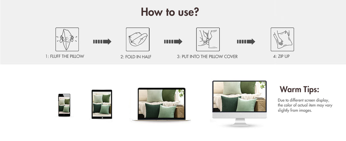 MIULEE Boho Farmhouse Sage Green Throw Pillow Covers 18x18 Inch Set of 4 Mordern Nordic Cushion Covers Soft Corduroy Spring Home Decor for Couch Bed Sofa Living Room Forest Green