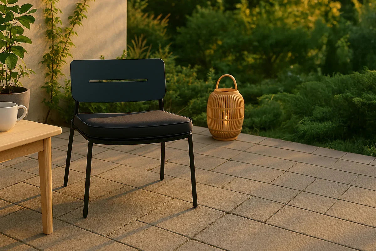 2er Set - Gartenstuhl Laura aus Stahl inklusive Kissen