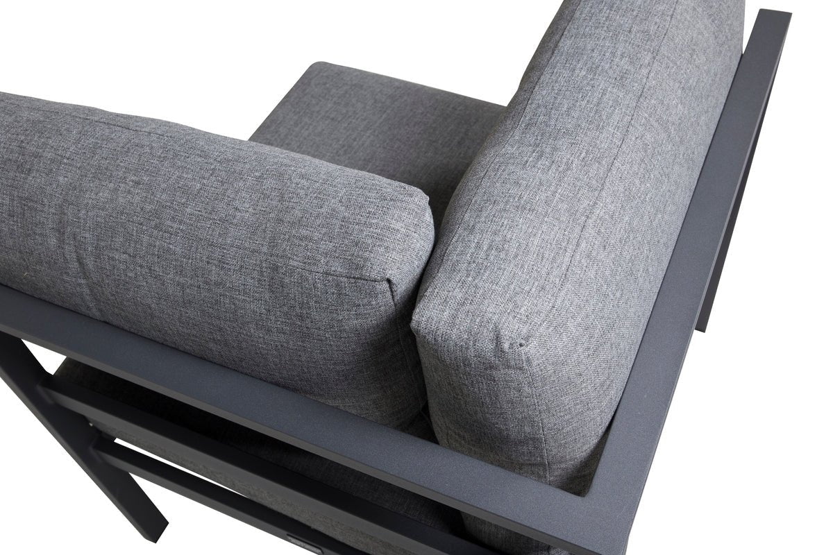Gartenbank Eckmodul Nero - Aus Aluminium in Schwarz, Braun und Beige