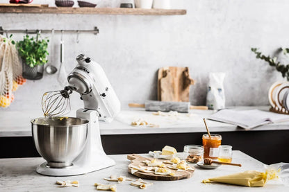 KitchenAid 4,3 L 5K45SS Classic Küchenmaschine Set 3 Gemüseschneider+Spritzschutz+Flexirührer